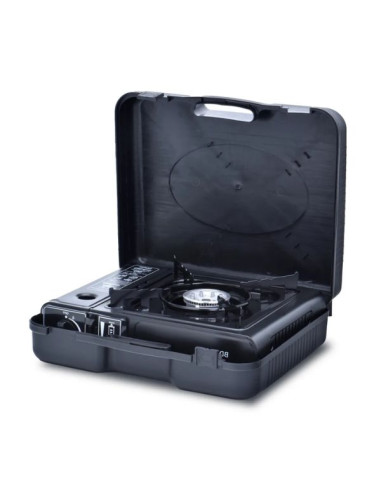 Aragaz Portabil pe Gaz, 1 Arzator Alimentat cu Butan, 1.9 W, Dimensiuni Compacte 35.5 x 30.5 x 10 cm, Negru