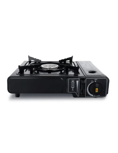 Aragaz Portabil pe Gaz, 1 Arzator Alimentat cu Butan, 1.9 W, Dimensiuni Compacte 35.5 x 30.5 x 10 cm, Negru