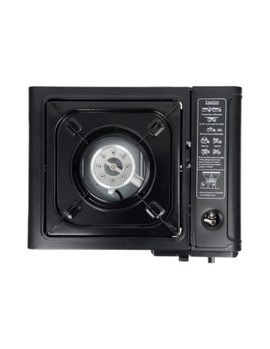 Aragaz Portabil pe Gaz, 1 Arzator Alimentat cu Butan, 1.9 W, Dimensiuni Compacte 35.5 x 30.5 x 10 cm, Negru