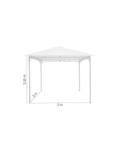Pavilion pentru gradina/terasa, cadru metalic, crem, 3x3x2.55 m, Doina 2