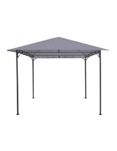 Pavilion pentru gradina/terasa, cadru metalic, gri, 3x3x2.55 m, Elena