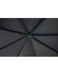 Pavilion pentru gradina/terasa, cadru metalic, gri, 3x3x2.55 m, Elena 2