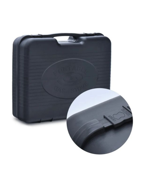 Aragaz Portabil pe Gaz, 1 Arzator Alimentat cu Butan, 1.9 W, Dimensiuni Compacte 35.5 x 30.5 x 10 cm, Negru