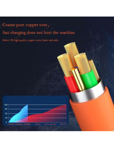 Powerbank Li-Po cu Display LED, 10.000 mAh, 2 X USB, 1 X USB-C si Cablu de incarcare Fast Charge, 3 in 1, 120 W, 2 m