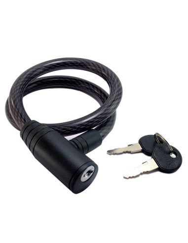 Lacat antifurt pentru bicicleta, cablu din otel acoperit in PVC 12x650mm + 2 chei