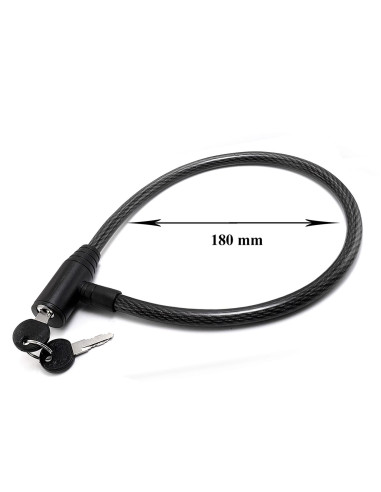 Lacat antifurt pentru bicicleta, cablu din otel acoperit in PVC 12x650mm + 2 chei