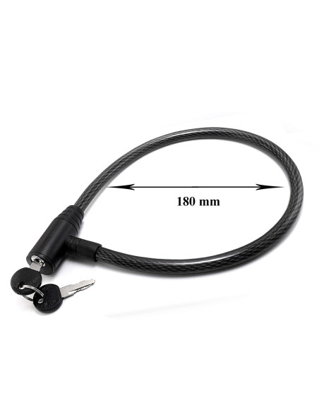 Lacat antifurt pentru bicicleta, cablu din otel acoperit in PVC 12x650mm + 2 chei