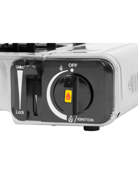 Aragaz smart camping, portabil, 2.06 kW, un arzator, aprindere piezo-electrica, 36x31x9 cm, Kemper