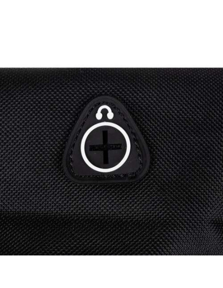 Ghiozdan/rucsac smart, fosforescent, impermeabil, cablu USB, mini jack, lacat, negru, 33x14x42 cm, Kruzzel