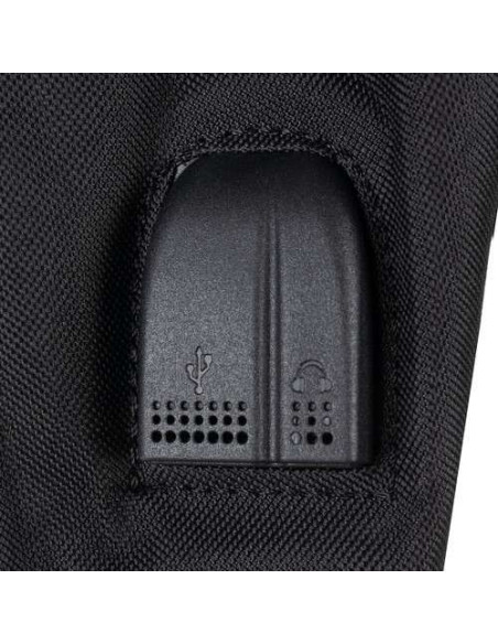 Ghiozdan/rucsac smart, fosforescent, impermeabil, cablu USB, mini jack, lacat, negru, 33x14x42 cm, Kruzzel