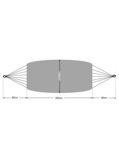 Hamac textil, GardenLine, protectie franghie, albastru, max 200 kg, 200x150 cm 2