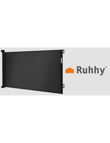 Poarta, plasa, de siguranta, protectie copii, retractabila, negru, 13x160x85 cm, Ruhhy