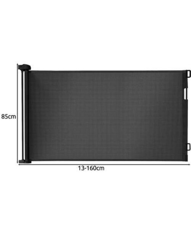 Poarta, plasa, de siguranta, protectie copii, retractabila, negru, 13x160x85 cm, Ruhhy