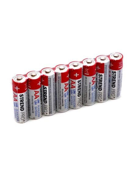 Baterie alcalina, AA, set 8 buc, Strend Pro