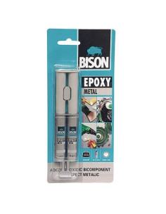 Adeziv bicomponent cu aspect metalic BISON Epoxy Metal, 2 x12ml