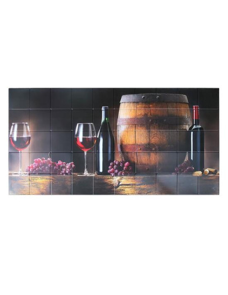 Panou decorativ, PVC, model vin, maro si negru, 96x48.5 cm