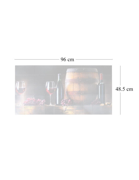 Panou decorativ, PVC, model vin, maro si negru, 96x48.5 cm