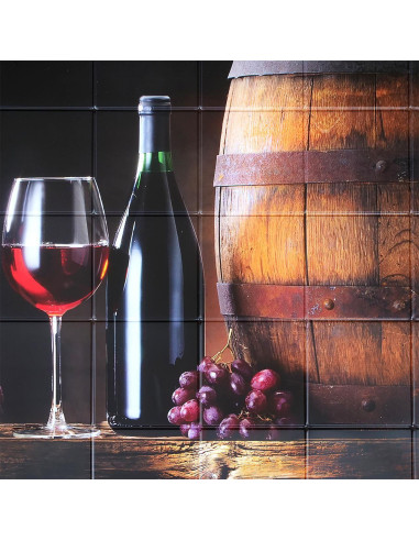 Panou decorativ, PVC, model vin, maro si negru, 96x48.5 cm