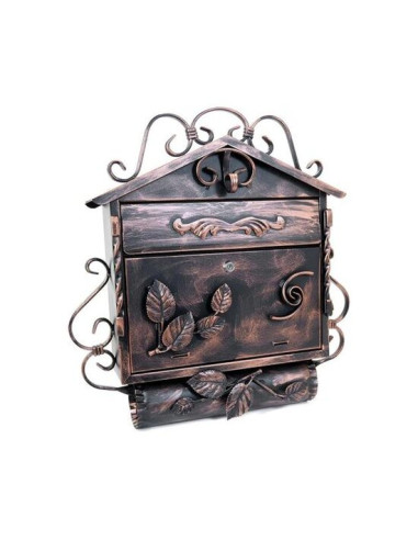 Cutie postala, cu loc pentru ziar, elemente forjate,cupru, format C4, 52.5x15.5x53 cm, Damech