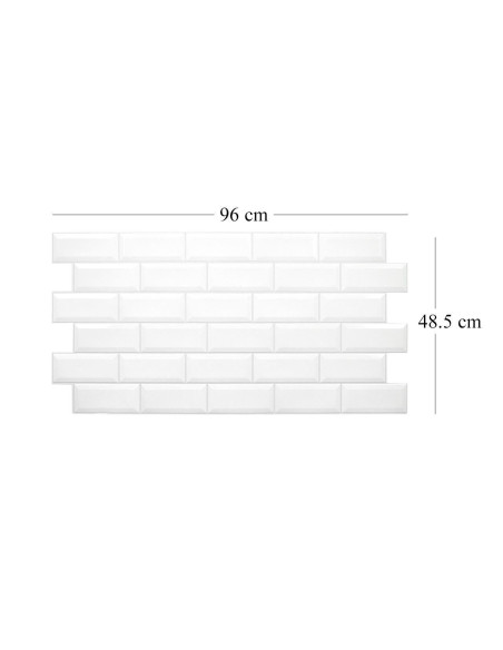 Panou decorativ, PVC, model caramida 3D, gri, 96x48.5 cm