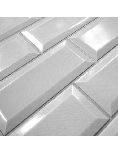 Panou decorativ, PVC, model caramida 3D, gri, 96x48.5 cm