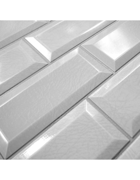 Panou decorativ, PVC, model caramida 3D, gri, 96x48.5 cm