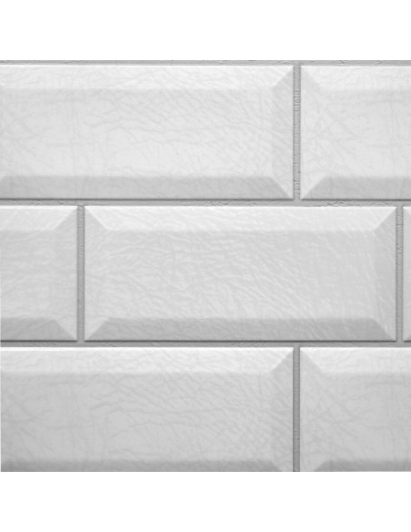 Panou decorativ, PVC, model caramida 3D, gri, 96x48.5 cm