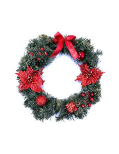Decoratiune Craciun, coroana impodobita, rosu, 40 cm, Chomik