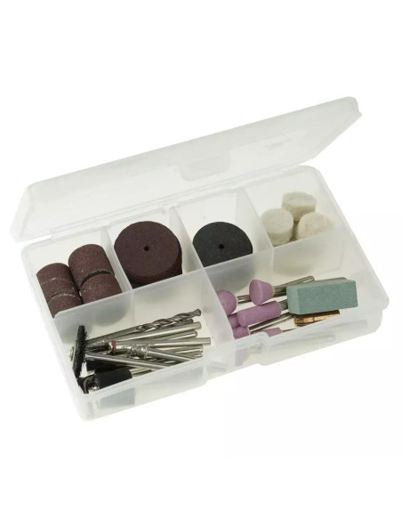 Mini polizor cu accesorii, 18V Li-ion (acumulator neinclus), tija 3.2 mm, SAS+ALL, Dedra