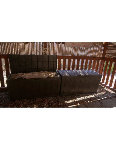 Lada depozitare de gradina, model lemn maro, 117x45x57.5 cm, Keter