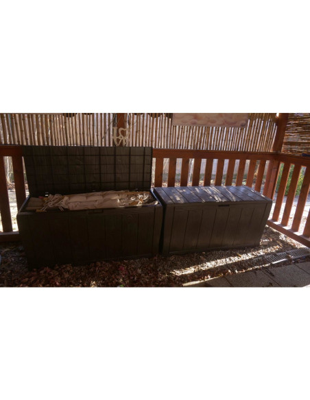 Lada depozitare de gradina, model lemn maro, 117x45x57.5 cm, Keter
