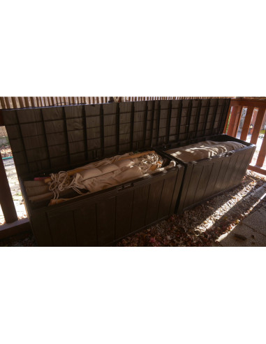 Lada depozitare de gradina, model lemn maro, 117x45x57.5 cm, Keter