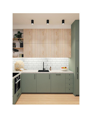 Panou decorativ, PVC, model caramida 3D, alb, 96x48.5 cm