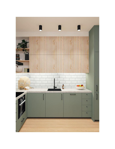 Panou decorativ, PVC, model caramida 3D, alb, 96x48.5 cm