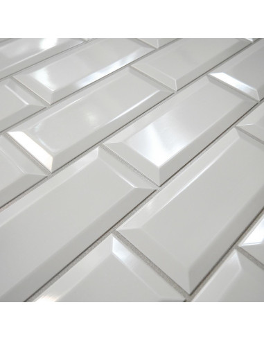 Panou decorativ, PVC, model caramida 3D, alb, 96x48.5 cm