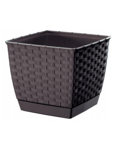 Ghiveci de flori, Prosperplast, Ratolla, patrat, 3.8 L, maro, 19x19x15.9 cm
