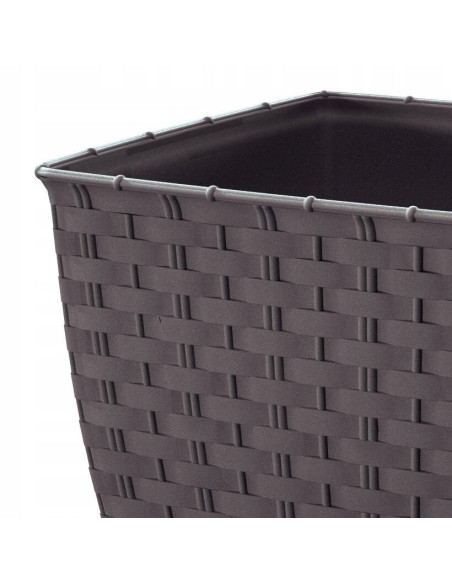 Ghiveci de flori, Prosperplast, Ratolla, patrat, 3.8 L, maro, 19x19x15.9 cm
