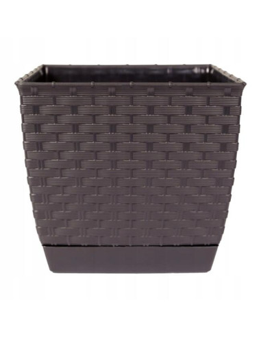 Ghiveci de flori, Prosperplast, Ratolla, patrat, 3.8 L, maro, 19x19x15.9 cm