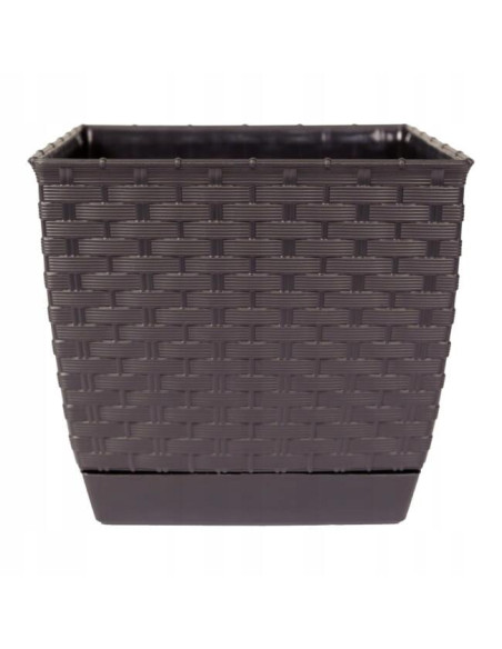 Ghiveci de flori, Prosperplast, Ratolla, patrat, 3.8 L, maro, 19x19x15.9 cm