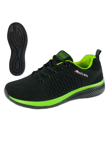 Pantofi casual, elemente flourescente, talpa spuma Eva, negru si verde, marime 41
