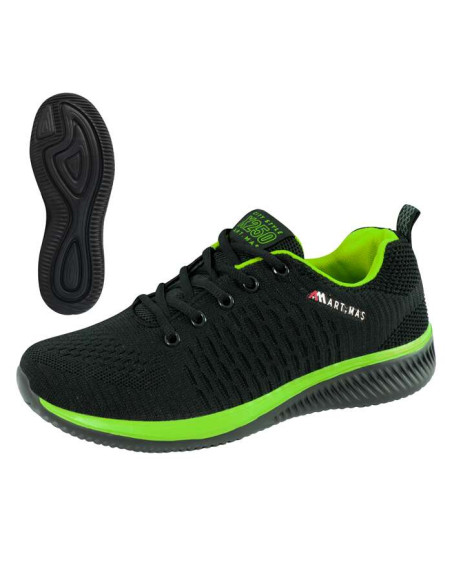 Pantofi casual, elemente flourescente, talpa spuma Eva, negru si verde, marime 41