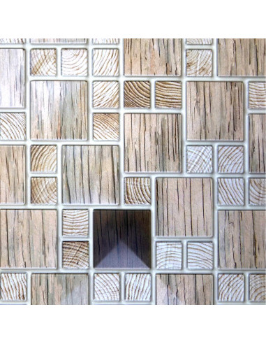 Panou decorativ, PVC, model mozaic, striat, 96x48.5 cm