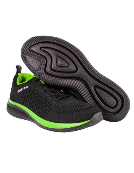 Pantofi casual, elemente flourescente, talpa spuma Eva, negru si verde, marime 38