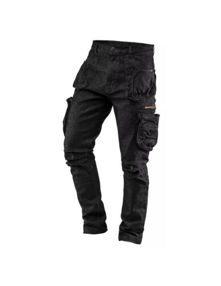 Pantaloni de lucru cu 5 buzunare, model DENIM, negru, marime L, NEO