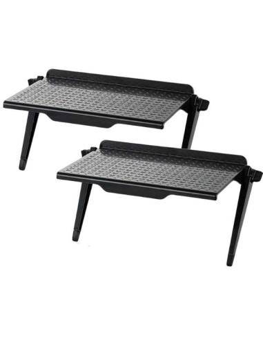 Set 2 buc, Raft Reglabil de Depozitare pentru TV sau Monitoare LCD, Maxim 4 Kg, 30 x 11 x 3 cm, Negru