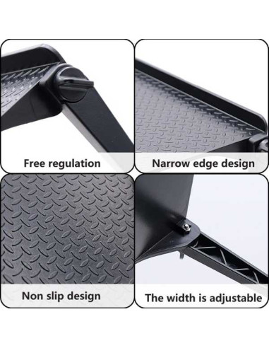 Set 2 buc, Raft Reglabil de Depozitare pentru TV sau Monitoare LCD, Maxim 4 Kg, 30 x 11 x 3 cm, Negru