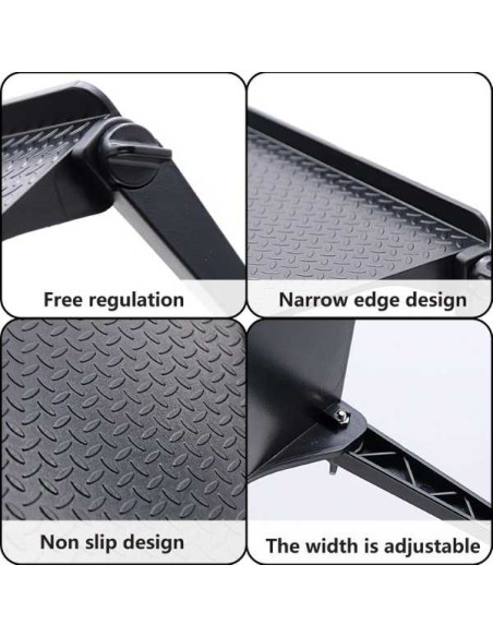 Set 2 buc, Raft Reglabil de Depozitare pentru TV sau Monitoare LCD, Maxim 4 Kg, 30 x 11 x 3 cm, Negru