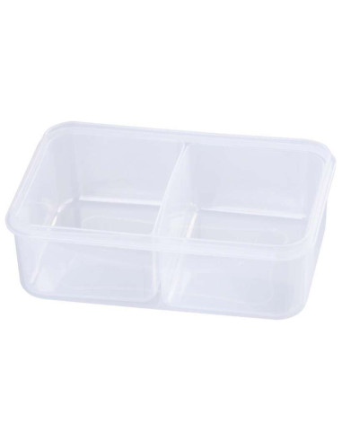 Cutie/caserola alimente, plastic, etansa, albastru, 2 compartiment, cu lingura si furculita, 1.5 L, 22x15.2x7.6 cm, MagicHome