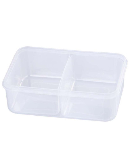 Cutie/caserola alimente, plastic, etansa, albastru, 2 compartiment, cu lingura si furculita, 1.5 L, 22x15.2x7.6 cm, MagicHome