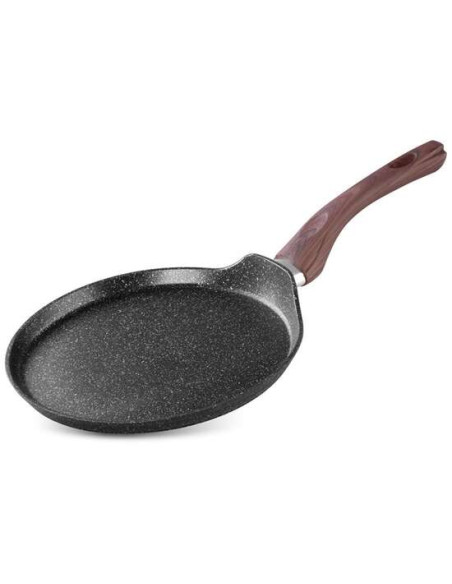 Tigaie clatite, PanCake 25 cm, aluminiu, inductie, antiaderenta, Black Marble LineMagic, Home